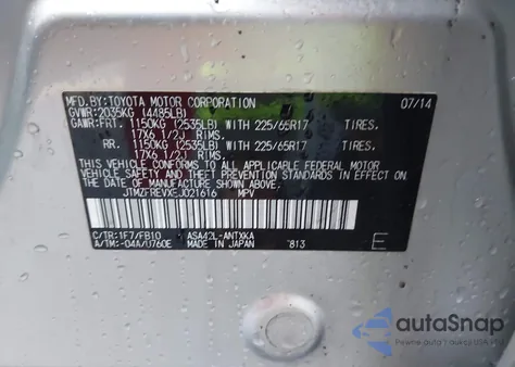 2014 Toyota Rav4 Le from USA, damaged, VIN JTMZFREVXEJ021616